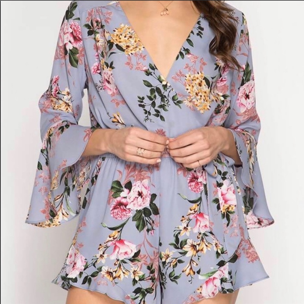 She and Sky Floral Romper